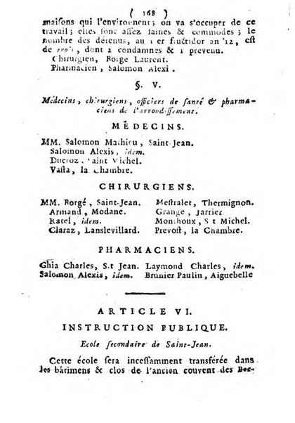 Annuaire du Département du Mont-Blanc contenant un essai statistique sur la popolation, divisée par esèces, par âges, par classes, &c