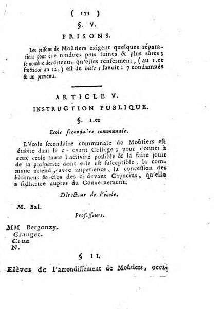 Annuaire du Département du Mont-Blanc contenant un essai statistique sur la popolation, divisée par esèces, par âges, par classes, &c