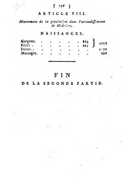 Annuaire du Département du Mont-Blanc contenant un essai statistique sur la popolation, divisée par esèces, par âges, par classes, &c