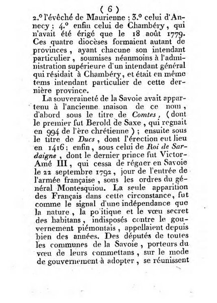 Annuaire du Département du Mont-Blanc contenant un essai statistique sur la popolation, divisée par esèces, par âges, par classes, &c