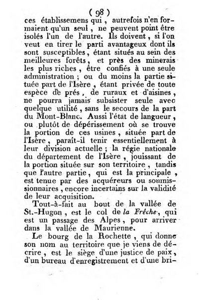 Annuaire du Département du Mont-Blanc contenant un essai statistique sur la popolation, divisée par esèces, par âges, par classes, &c