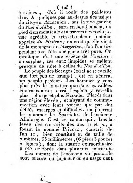 Annuaire du Département du Mont-Blanc contenant un essai statistique sur la popolation, divisée par esèces, par âges, par classes, &c