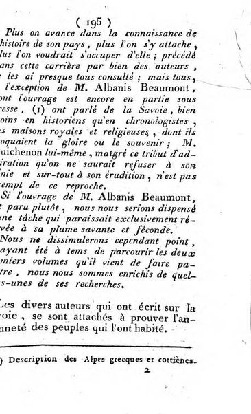 Annuaire du Département du Mont-Blanc contenant un essai statistique sur la popolation, divisée par esèces, par âges, par classes, &c