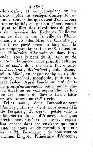 Annuaire du Département du Mont-Blanc contenant un essai statistique sur la popolation, divisée par esèces, par âges, par classes, &c