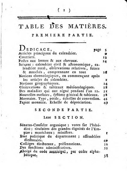 Annuaire du Département du Mont-Blanc contenant un essai statistique sur la popolation, divisée par esèces, par âges, par classes, &c