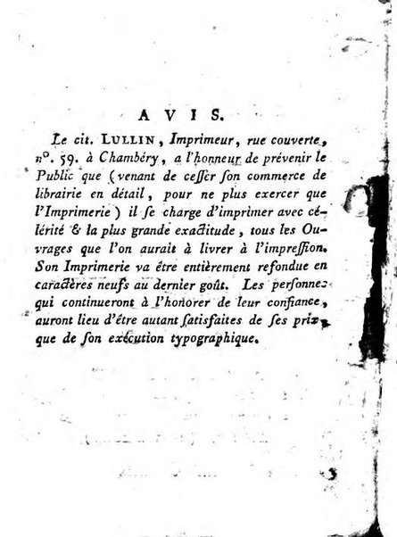 Annuaire du Département du Mont-Blanc contenant un essai statistique sur la popolation, divisée par esèces, par âges, par classes, &c