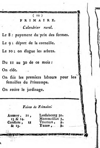 Annuaire du Département du Mont-Blanc contenant un essai statistique sur la popolation, divisée par esèces, par âges, par classes, &c