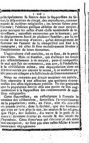 Annuaire du Département du Mont-Blanc contenant un essai statistique sur la popolation, divisée par esèces, par âges, par classes, &c