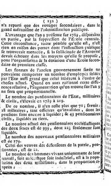 Annuaire du Département du Mont-Blanc contenant un essai statistique sur la popolation, divisée par esèces, par âges, par classes, &c