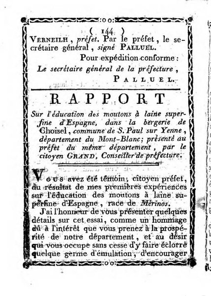 Annuaire du Département du Mont-Blanc contenant un essai statistique sur la popolation, divisée par esèces, par âges, par classes, &c