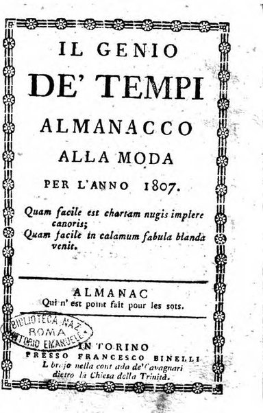 Il genio de' tempi almanacco alla moda per l'anno ...