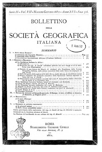 Bollettino della Società geografica italiana