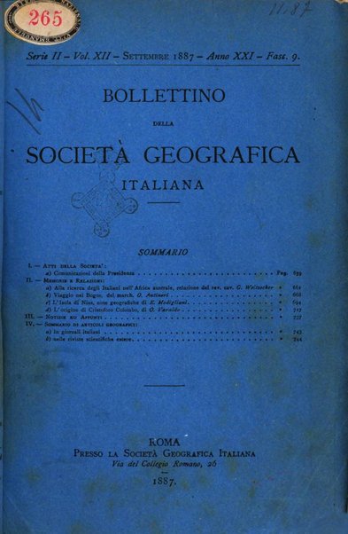 Bollettino della Società geografica italiana