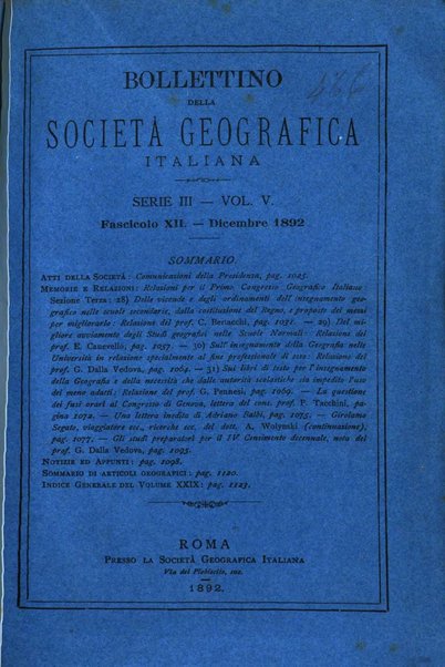 Bollettino della Società geografica italiana