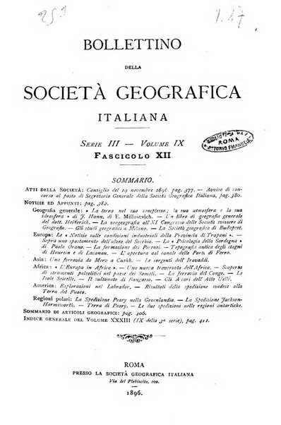 Bollettino della Società geografica italiana