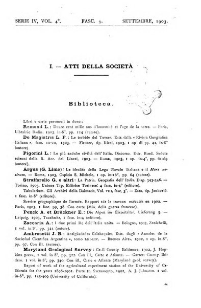 Bollettino della Società geografica italiana