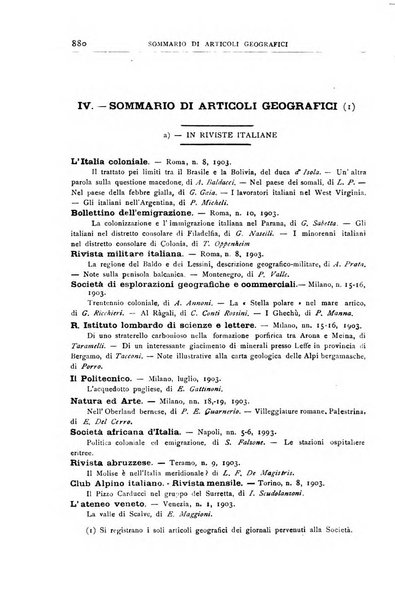 Bollettino della Società geografica italiana