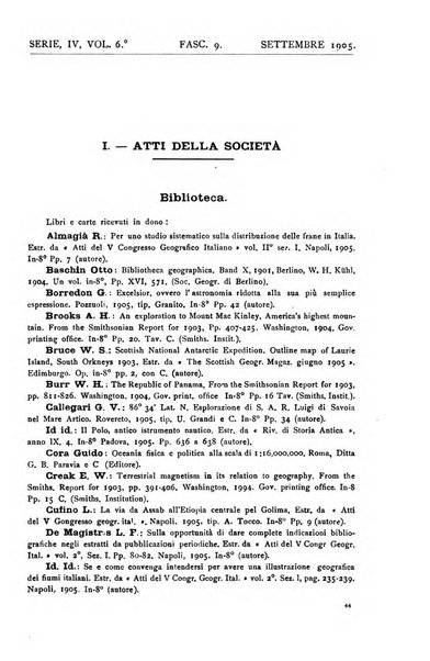 Bollettino della Società geografica italiana