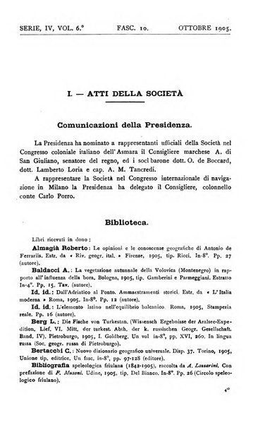 Bollettino della Società geografica italiana