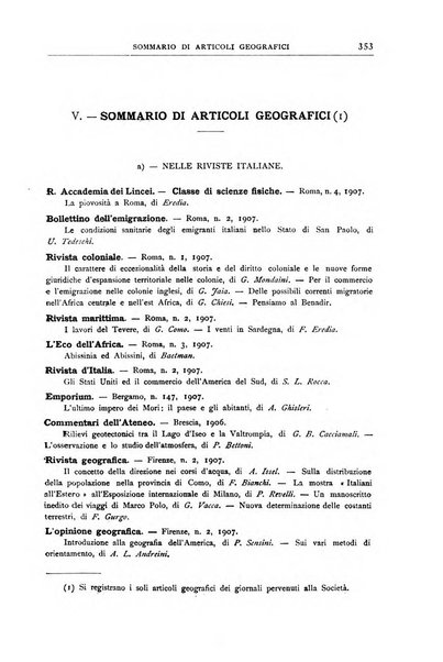 Bollettino della Società geografica italiana