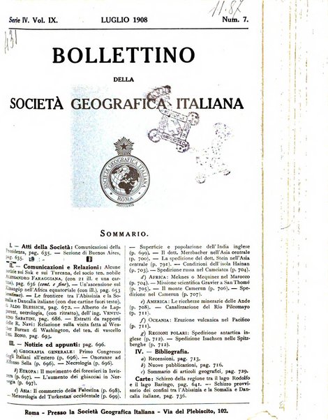 Bollettino della Società geografica italiana