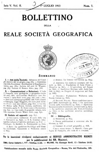 Bollettino della Società geografica italiana