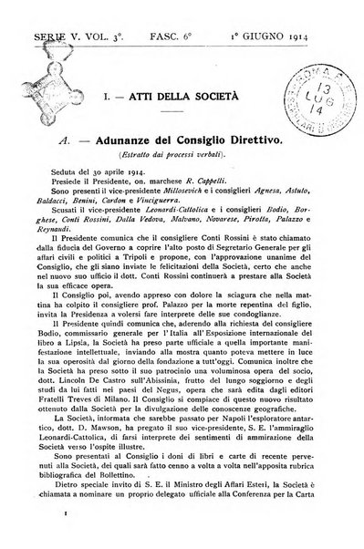 Bollettino della Società geografica italiana