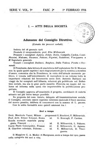 Bollettino della Società geografica italiana