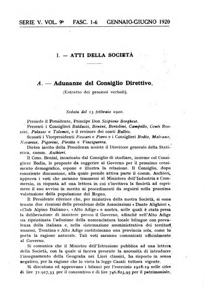 Bollettino della Società geografica italiana