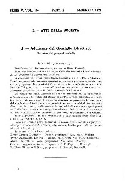 Bollettino della Società geografica italiana