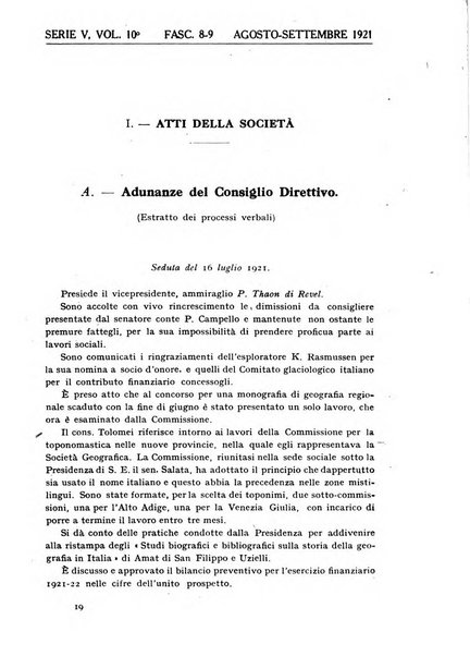 Bollettino della Società geografica italiana