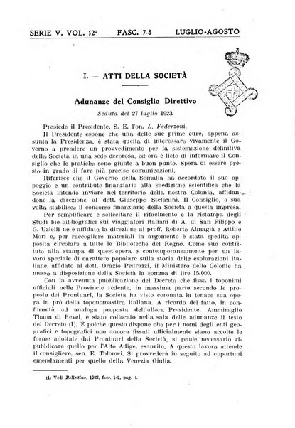 Bollettino della Società geografica italiana