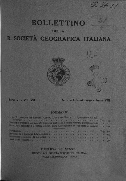 Bollettino della Società geografica italiana