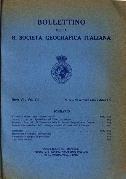 Bollettino della Società geografica italiana