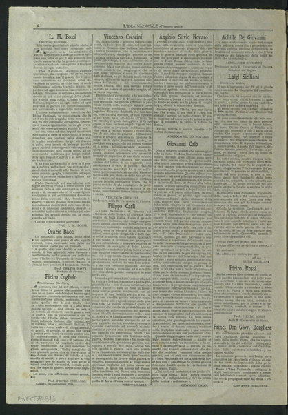 L'idea nazionale : per la prima ricorrenza annuale della sua pubblicazione in foglio quotidiano