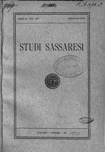 Studi sassaresi. Serie 2. [Giurisprudenza]