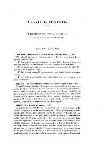 Archivio di ottalmologia giornale mensile