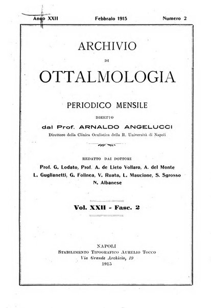 Archivio di ottalmologia giornale mensile