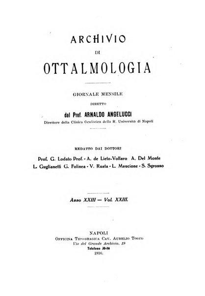 Archivio di ottalmologia giornale mensile