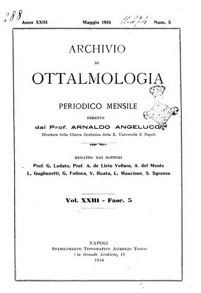 Archivio di ottalmologia giornale mensile