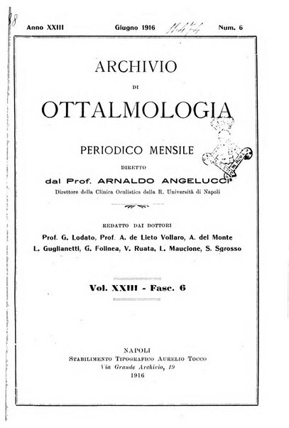 Archivio di ottalmologia giornale mensile