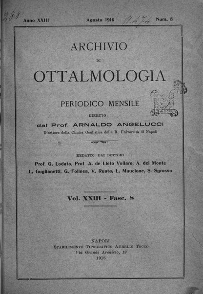 Archivio di ottalmologia giornale mensile