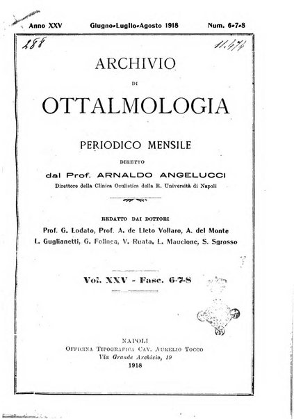 Archivio di ottalmologia giornale mensile