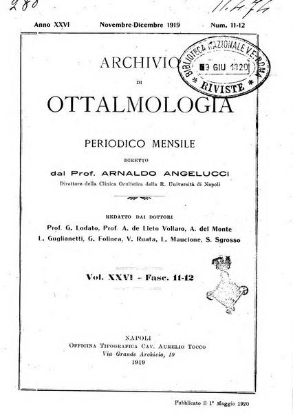 Archivio di ottalmologia giornale mensile