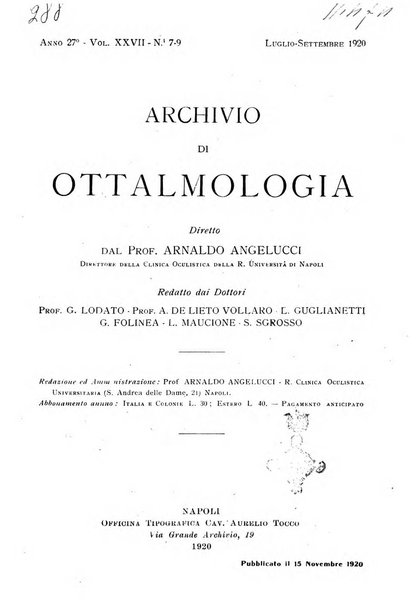 Archivio di ottalmologia giornale mensile