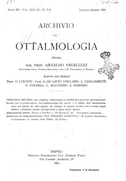 Archivio di ottalmologia giornale mensile