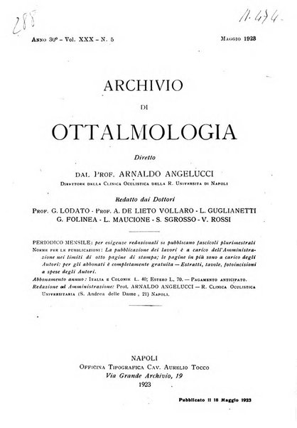 Archivio di ottalmologia giornale mensile