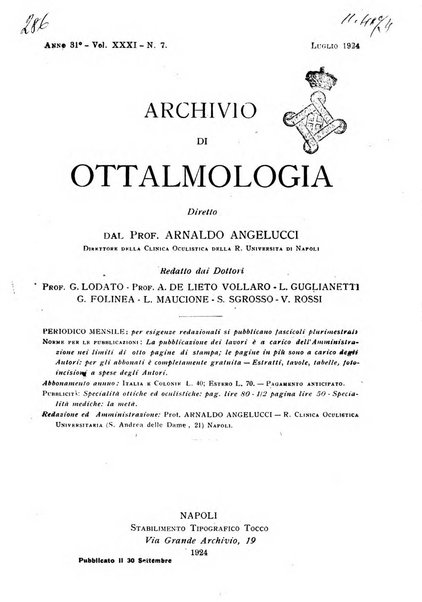 Archivio di ottalmologia giornale mensile