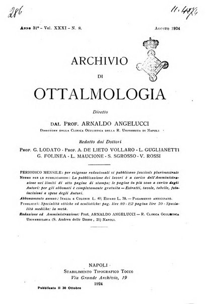 Archivio di ottalmologia giornale mensile