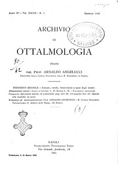 Archivio di ottalmologia giornale mensile